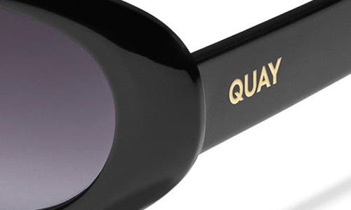 Quay Felt Cute 52mm Gradient Small Oval Sunglasses In Black