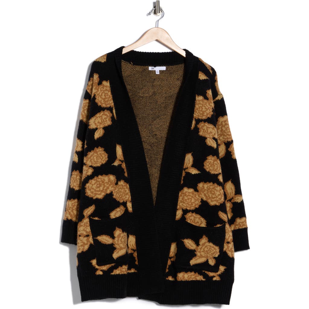 Dr2 By Daniel Rainn Pocket Longline Cardigan In Black