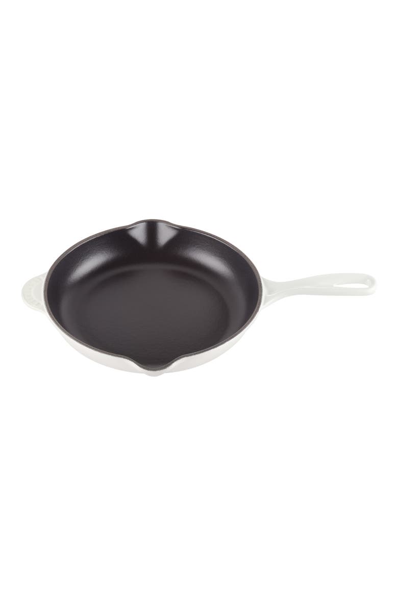 9 Inch Enamel Cast Iron Skillet, Main, color, WHITE