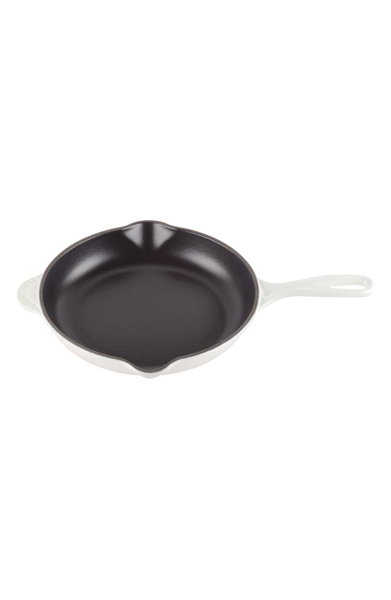 Le Creuset 9 Inch Enamel Cast Iron Skillet, Main, color, White