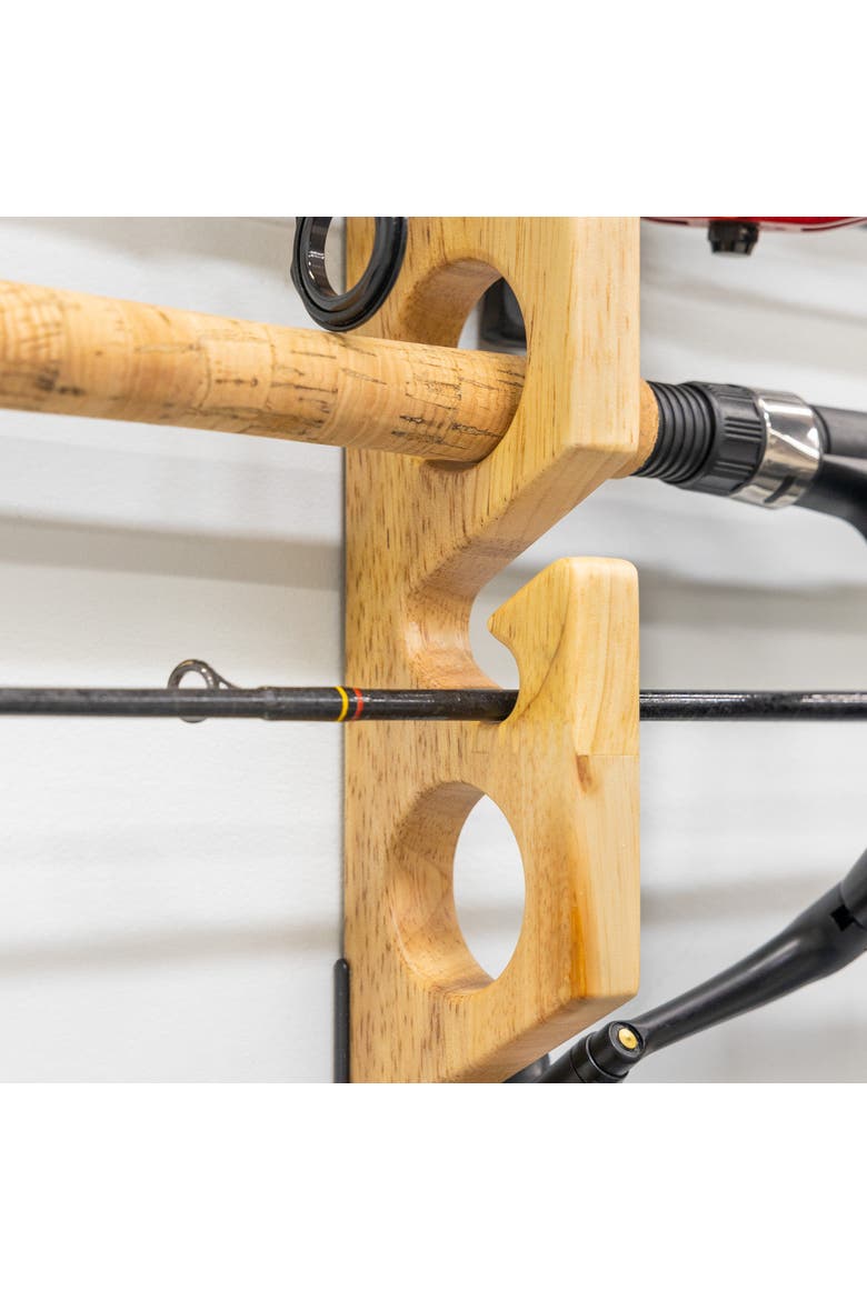 Stillwater Fishing Pole Storage Rack - Holds up to 8 Rods, Alternate, color, Rustic Wood