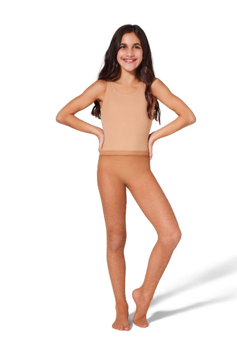 All-Over Rhinestone Fishnet Tight, Alternate, color, beige/khaki