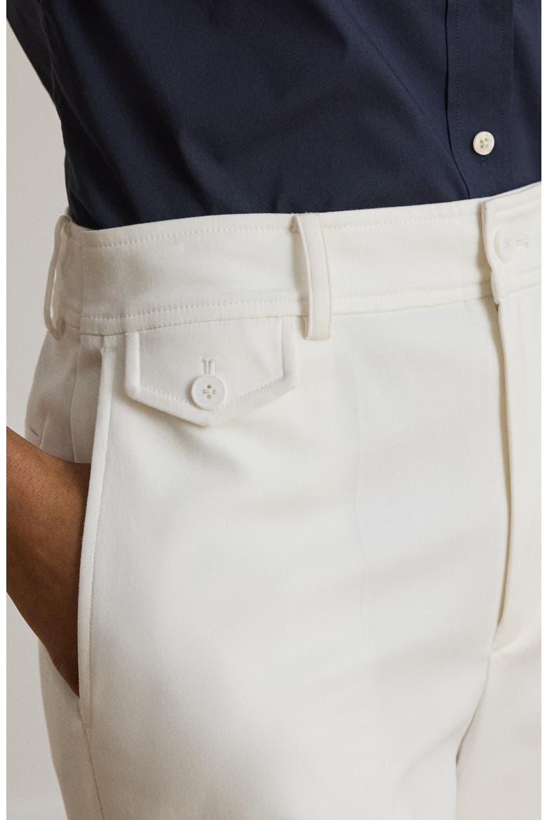 Cotton Stretch Twill Crop Wide Leg Pants, Alternate, color, WHITE