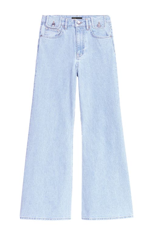Maje Faded Wide-leg Jeans In Light Blue
