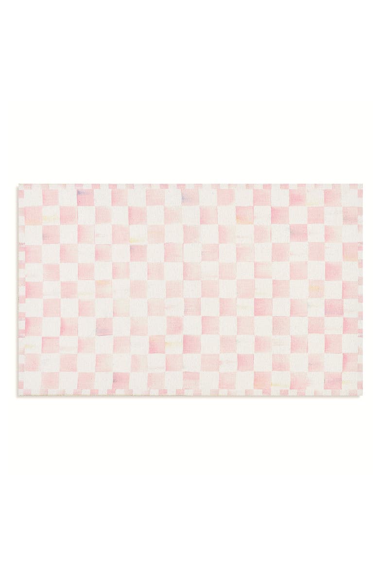 MACKENZIE CHILDS Rosy Checkerboard Machine Washable Rug, Main, color, Rosy