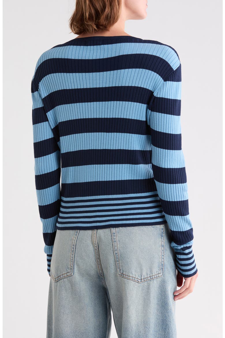 Striped Long Sleeve Knit Top, Alternate, color, LIGHT BLUE NAVY