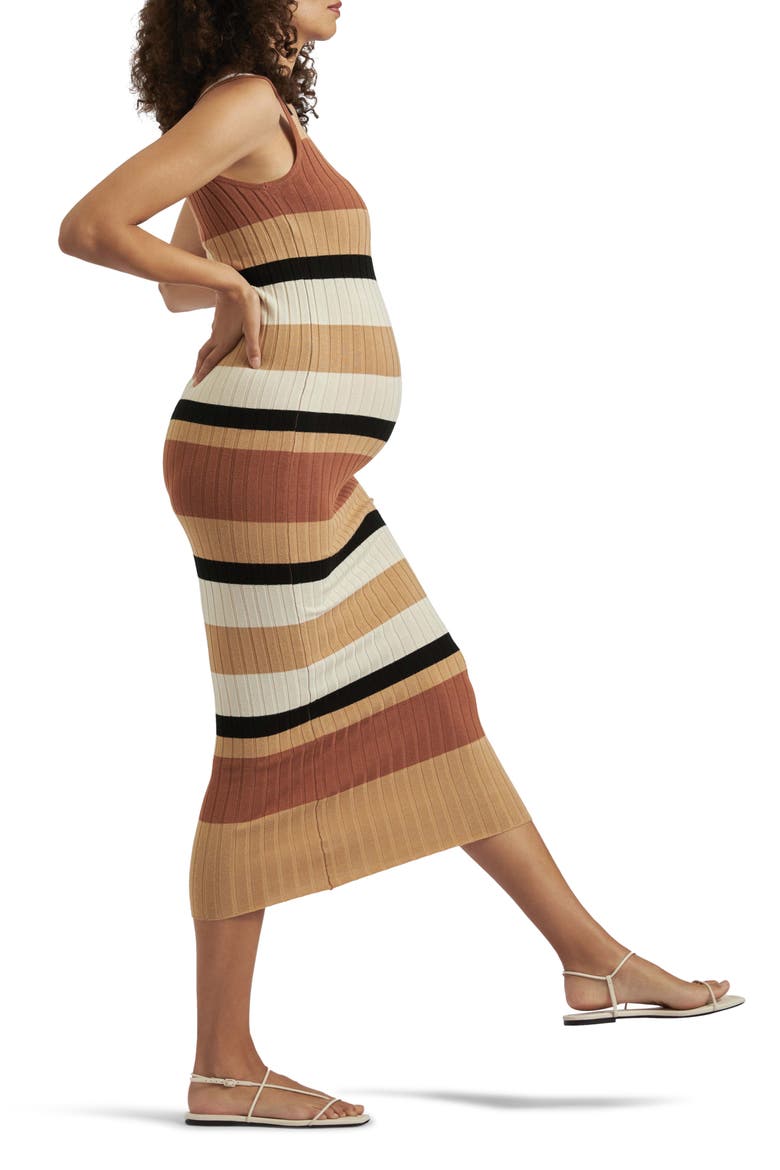 Sarah Stripe Knit Dress, Alternate, color, AMBER