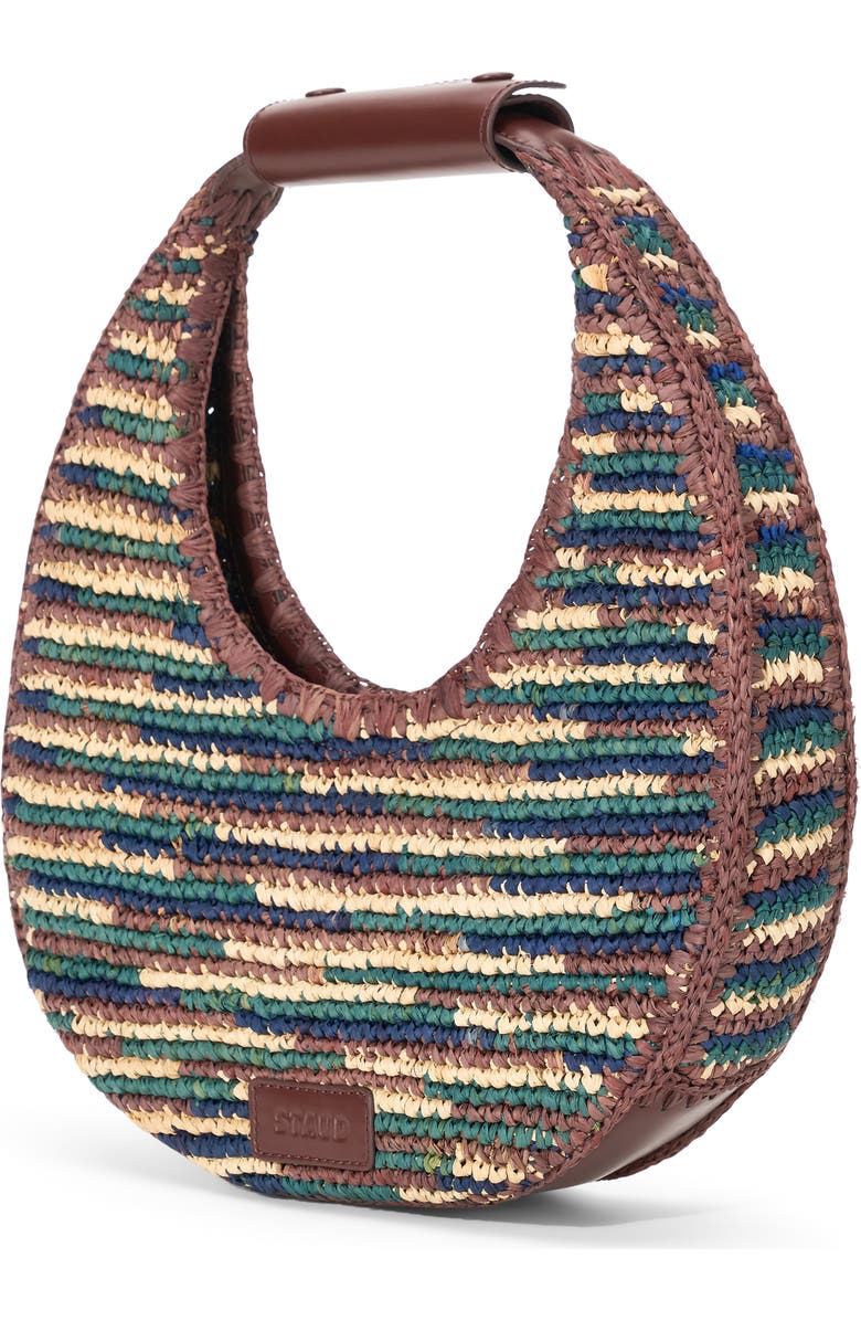 STAUD Moon Raffia Top Handle Tote, Alternate, color,