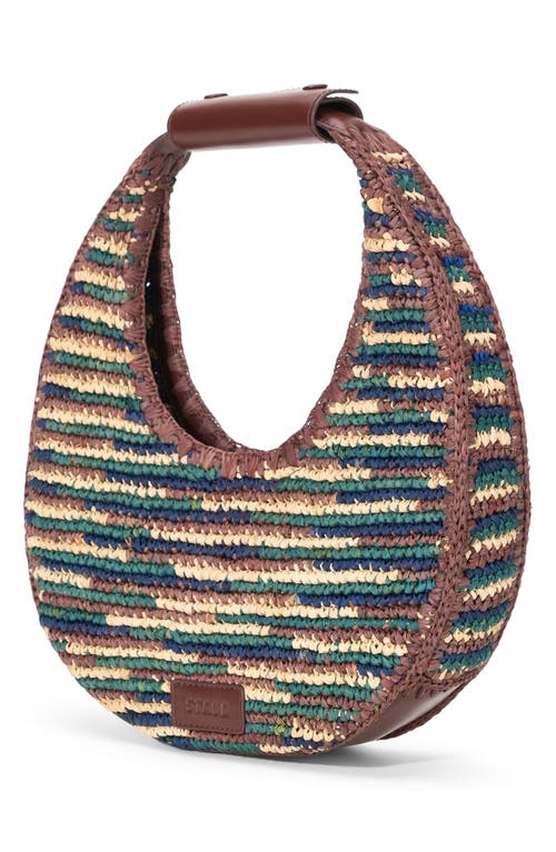 Shop Staud Moon Raffia Top Handle Tote In Mixed Raffia