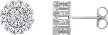Sterling Silver CZ Pavé Stud Earrings