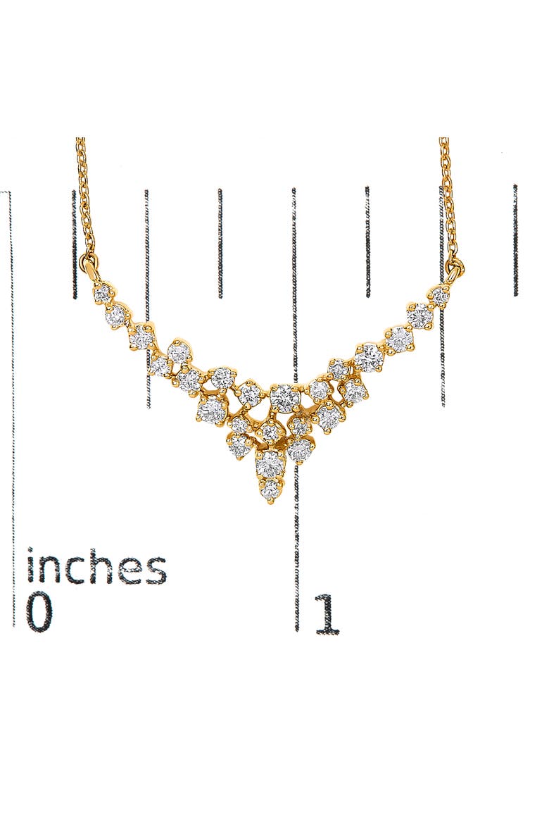 14K Yellow Gold 1/2 Cttw Diamond Scattered "V" Necklace, Alternate, color, Yellow