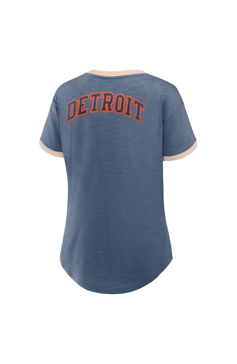 FANATICS Women's Fanatics Navy Detroit Tigers Binge Worthy Stadium Slub V-Neck T-Shirt, Alternate, color, 