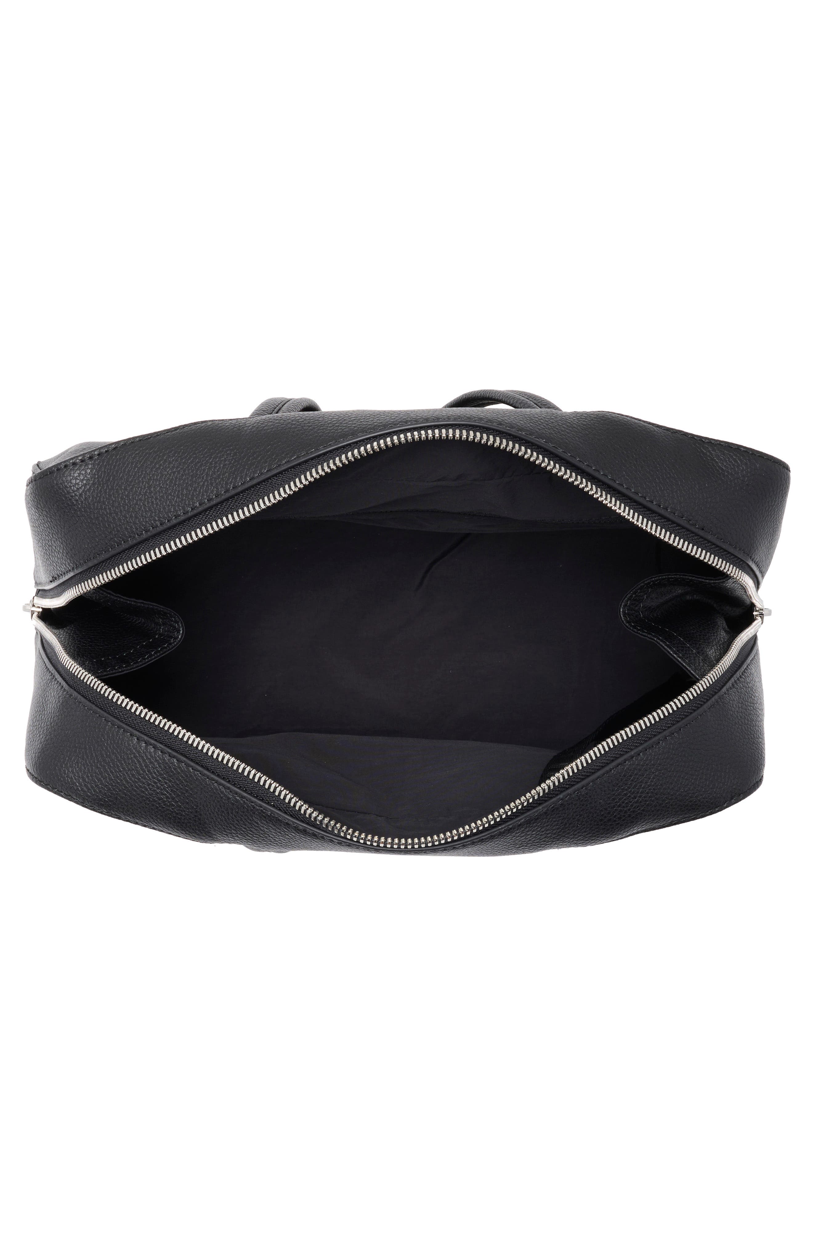 Baggu Recycled Leather Bowler Bag, Alternate, color, Black