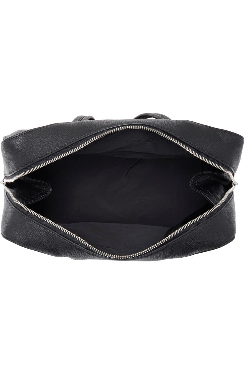Baggu Recycled Leather Bowler Bag, Alternate, color, Black