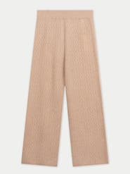 Gobi Cashmere Wide-Leg Ajour Knit Cashmere Pants