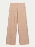 Gobi Cashmere Wide-Leg Ajour Knit Cashmere Pants