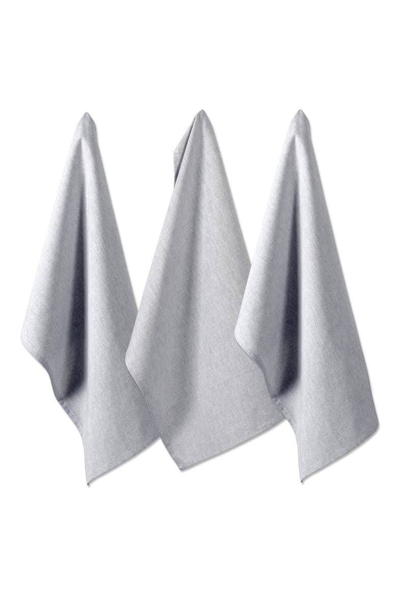 Solid Chambray Dishtowel Set/3, Main, color, Gray