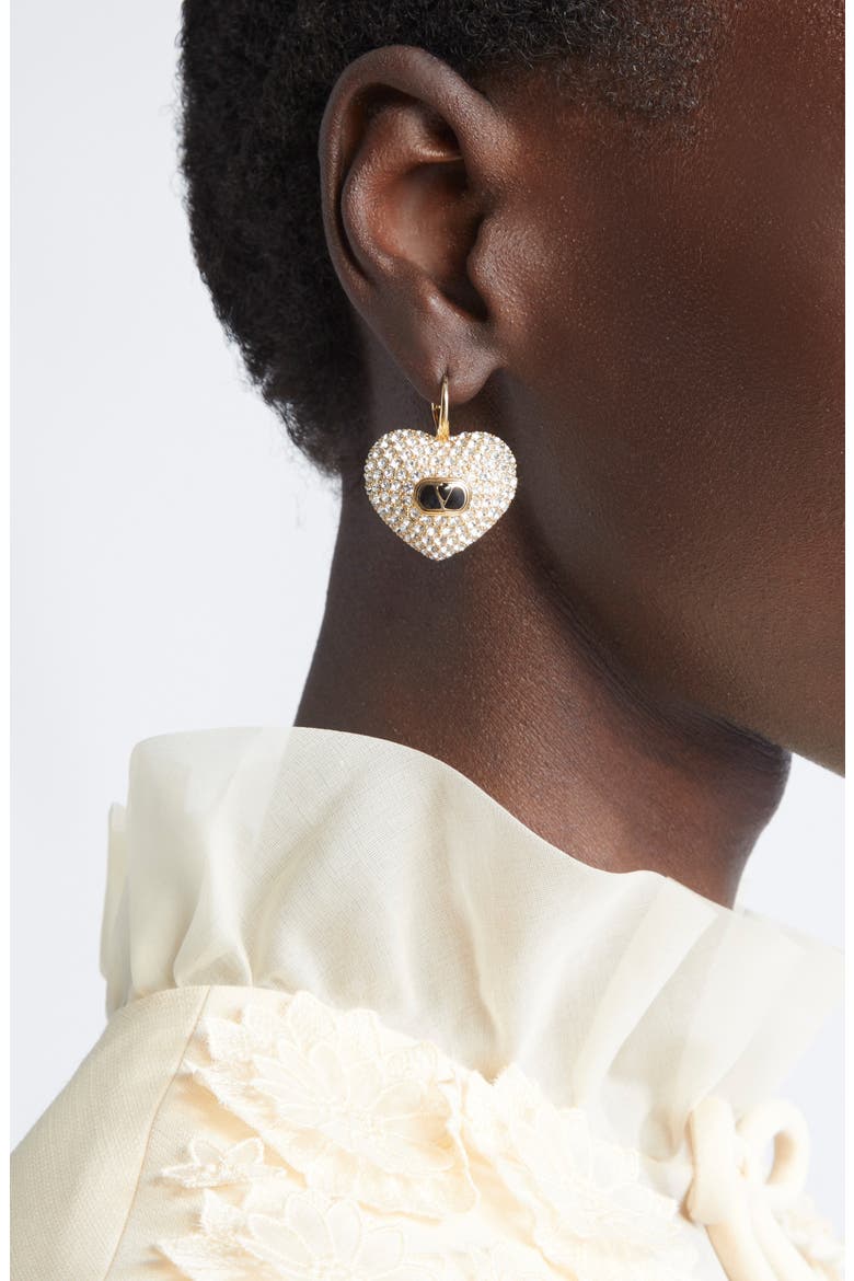 Coeur Royal Earrings, Alternate, color, NERO/ CRYSTAL