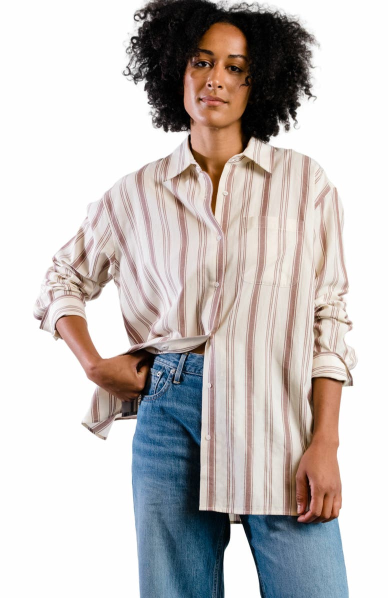 ABLE Harris Oversized Button Down Shirt, Main, color, 