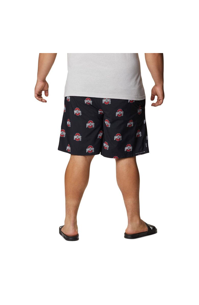 Columbia Men's Columbia Black Ohio State Buckeyes Big & Tall Backcast II Allover Print Omni-Shade Shorts, Alternate, color, Black