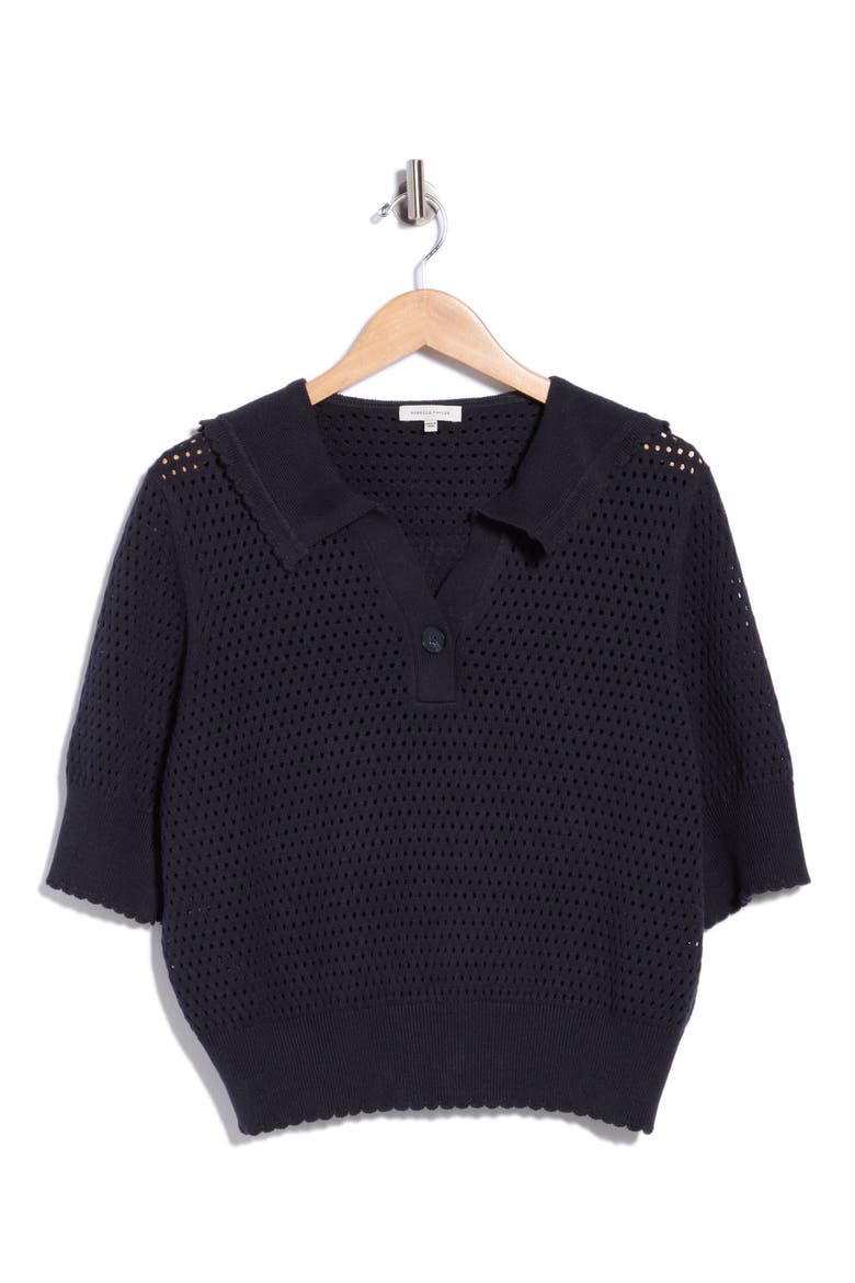 Fern Open Knit Sweater, Main, color, NAVY