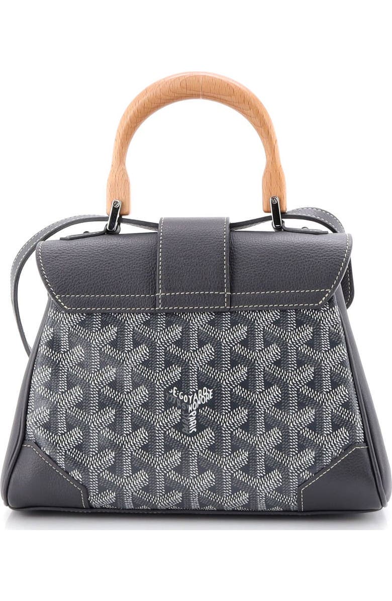 Pre-Owned Goyard Saigon Top Handle Bag Coated Canvas with Leather Mini, Alternate, color, Gray