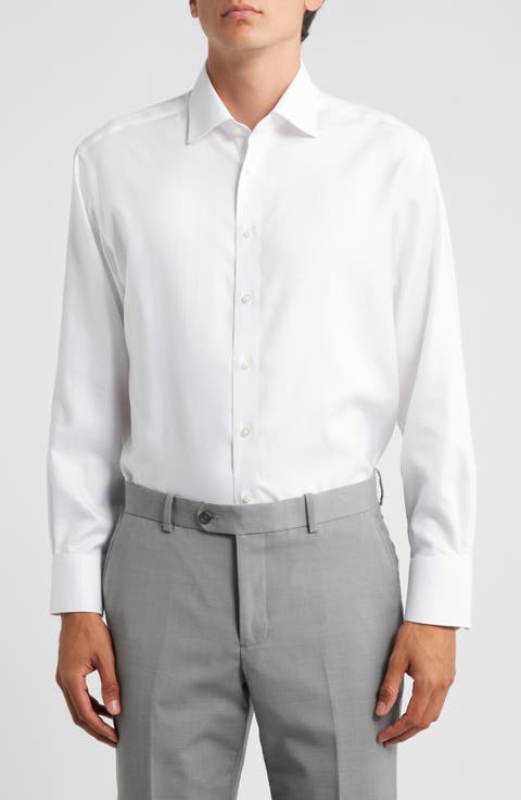 Royal Twill Modern Fit Solid Non-Iron Cotton Dress Shirt