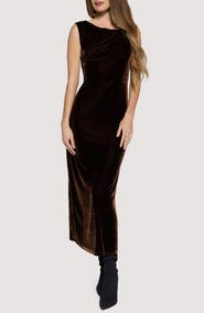 Lost + Wander Woodland Hour Stretch Velvet Maxi Dress