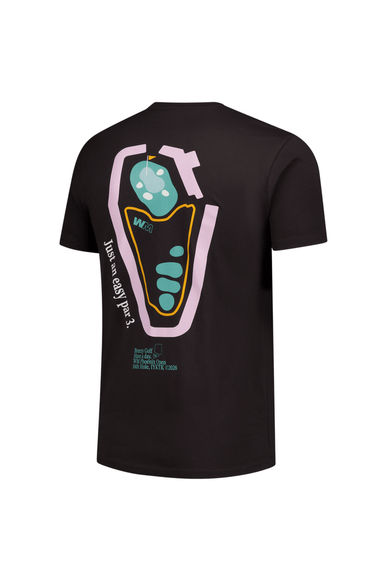 Men's Breezy Golf Black WM Phoenix Open Easy Par Three T-Shirt, Alternate, color, Black