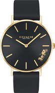 COACH Perry Leather Strap Watch, 36mm