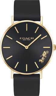 COACH Perry Leather Strap Watch, 36mm