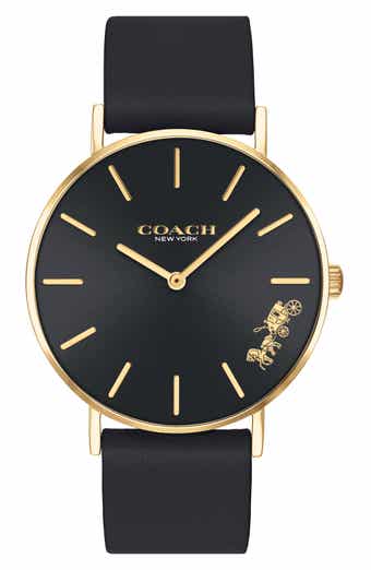 COACH Perry Leather Strap Watch, 36mm