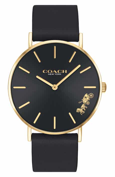 COACH Perry Leather Strap Watch, 36mm