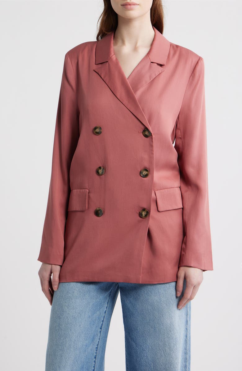 dRA Anthony Double Breasted Longline Blazer, Alternate, color, Lipstick