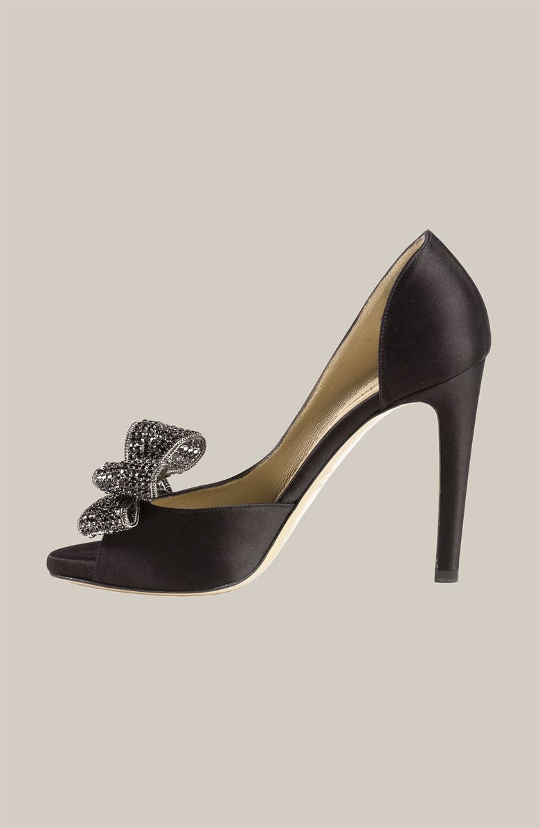 Valentino Garavani Jeweled Peep Toe d'Orsay Pump, Alternate, color,