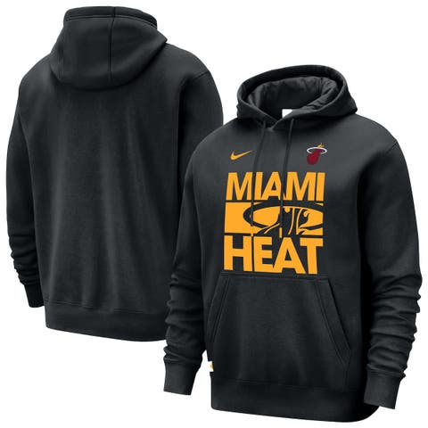 Men's Nike Black Miami Heat Courtside Club Pullover Hoodie