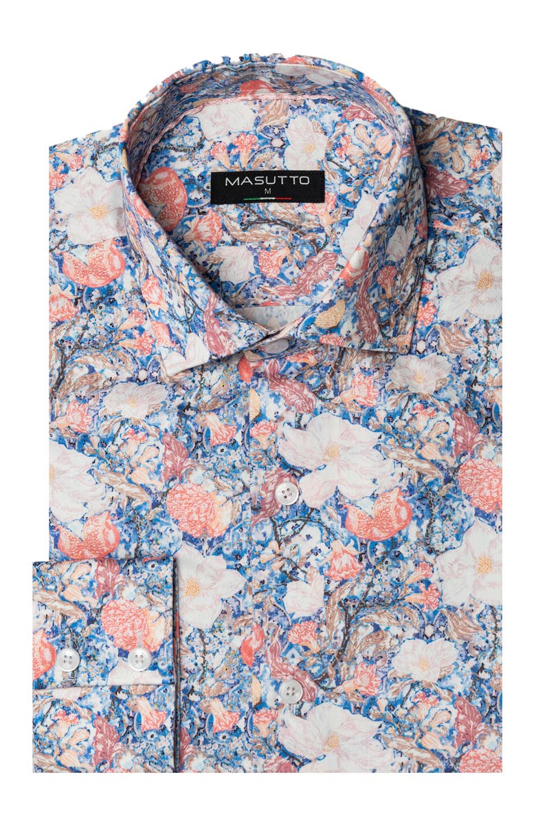 MASUTTO Tioga Print Button-Up Long Sleeve Shirt, Main, color, Pink