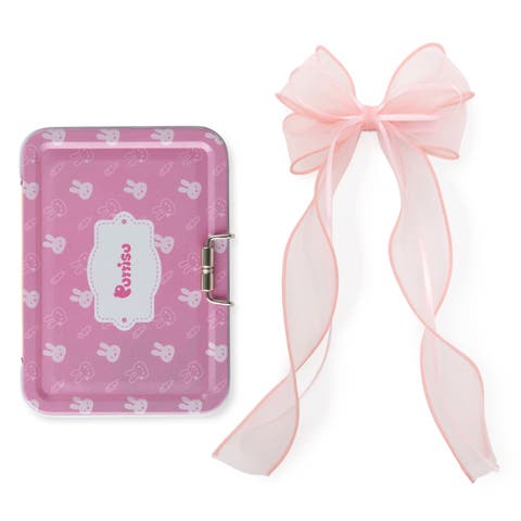 Organza Double Ribbon Clip Gift Set with Tin Case