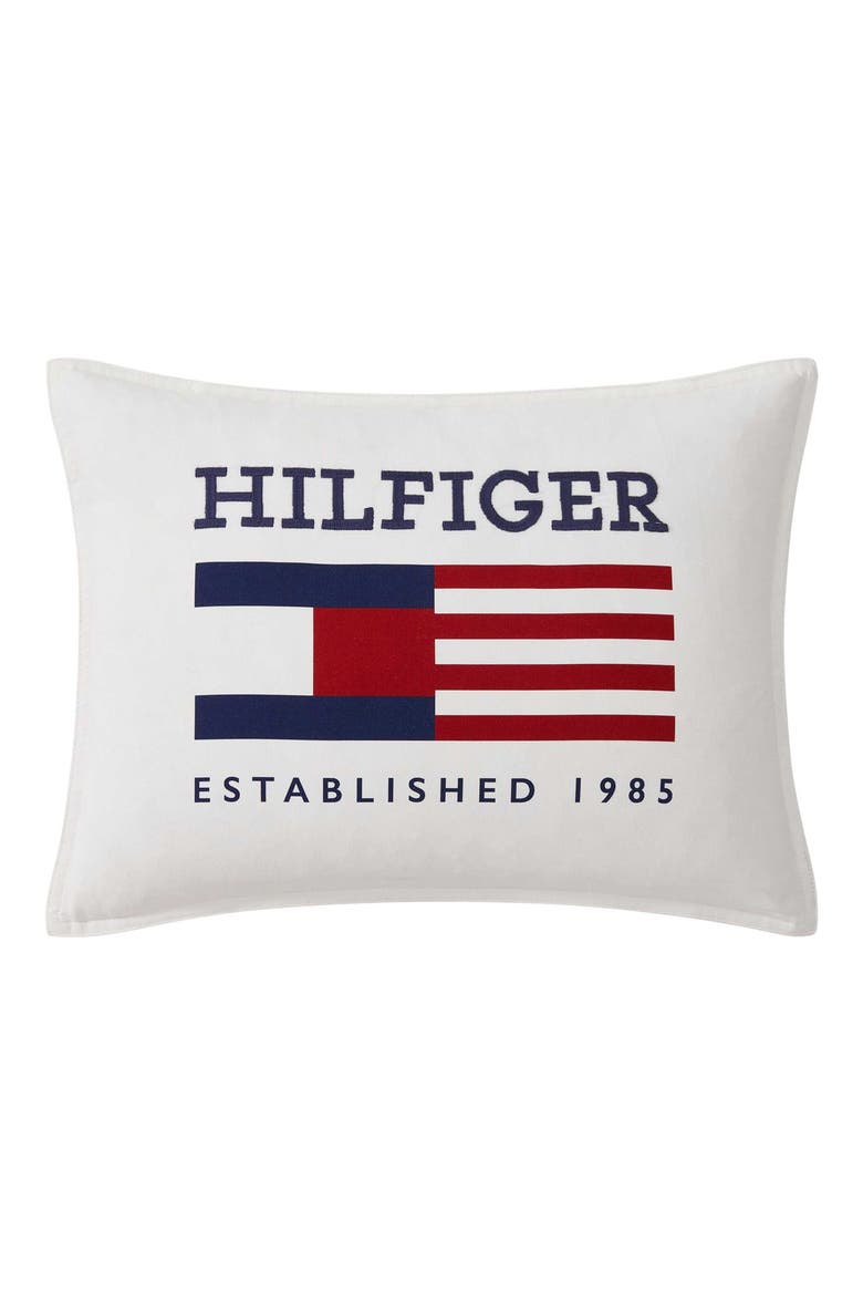 Flag Graphic Accent Pillow, Main, color, WHITE/ BLUE/ RED