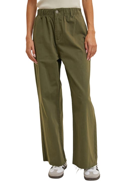 Raw Hem Wide Leg Jeans