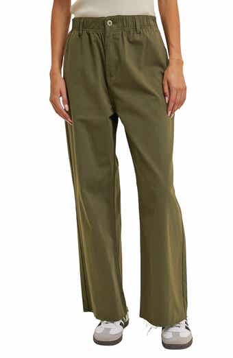 Raw Hem Wide Leg Jeans