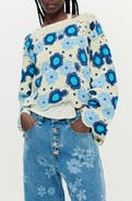 Desigual Open Stitch Floral Sweater