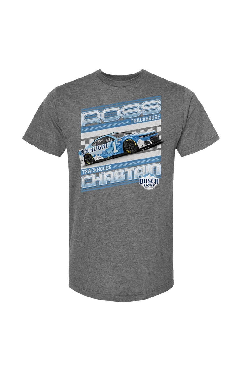 Trackhouse Racing Team Collection Men's Trackhouse Racing Team Collection Heather Charcoal Ross Chastain Busch Light Car T-Shirt, Alternate, color, Heather Charcoal