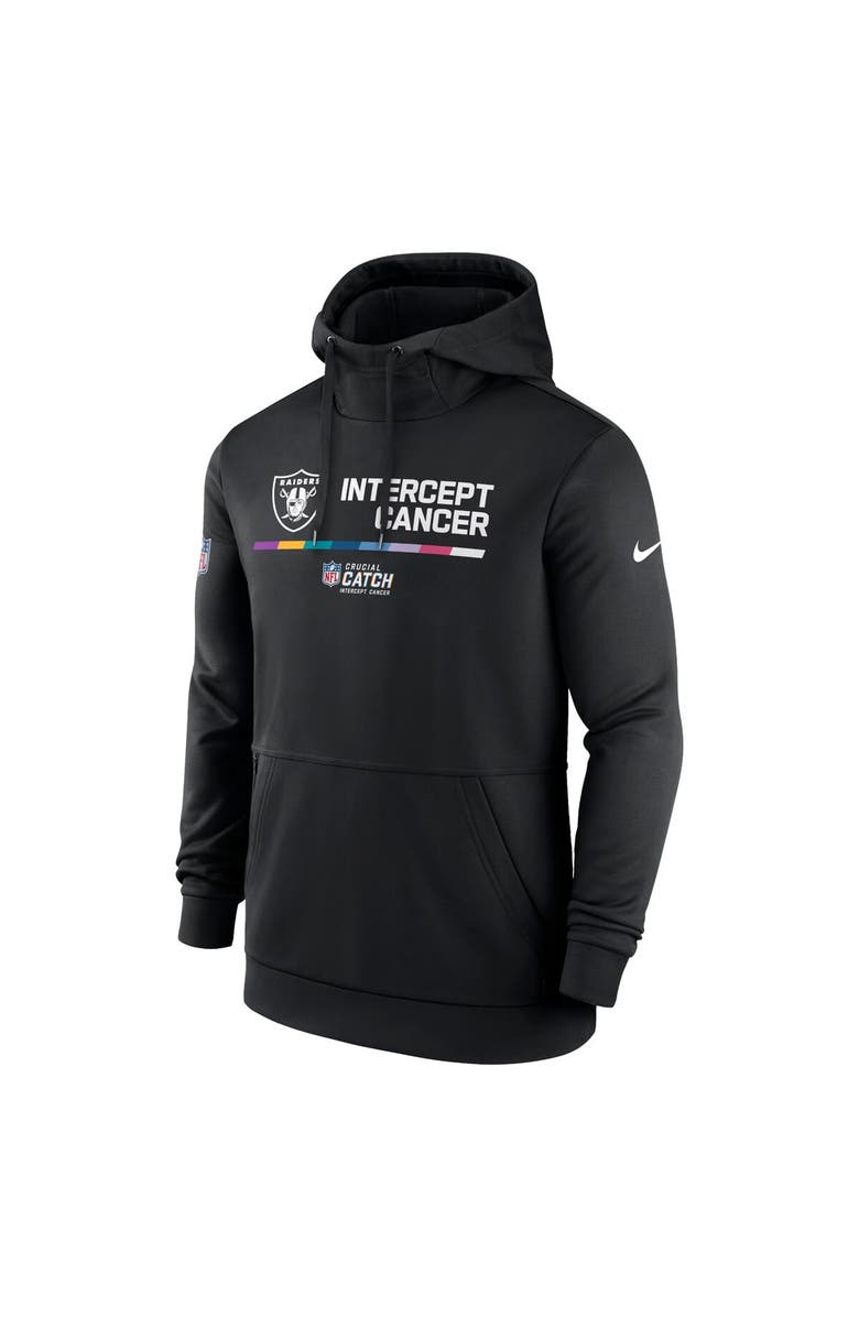 Nike Men's Nike Black Las Vegas Raiders 2022 NFL Crucial Catch Therma Performance Pullover Hoodie, Alternate, color,