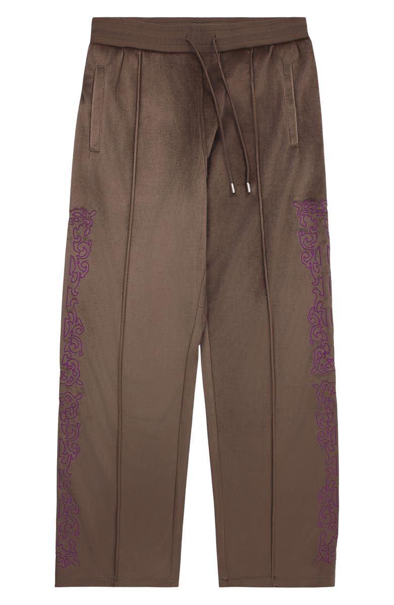 PLEASURES Unquote Velour Track Pants, Alternate, color, Olive