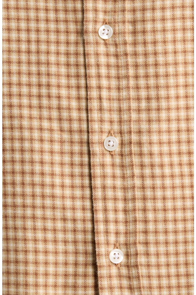 Eileen Relaxed Plaid Cotton Flannel Shirt, Alternate, color, SAND BROWN CREAM SMALL PLAID
