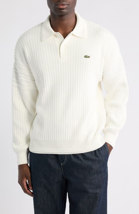 Made in France Ribbed Cotton Polo Sweater