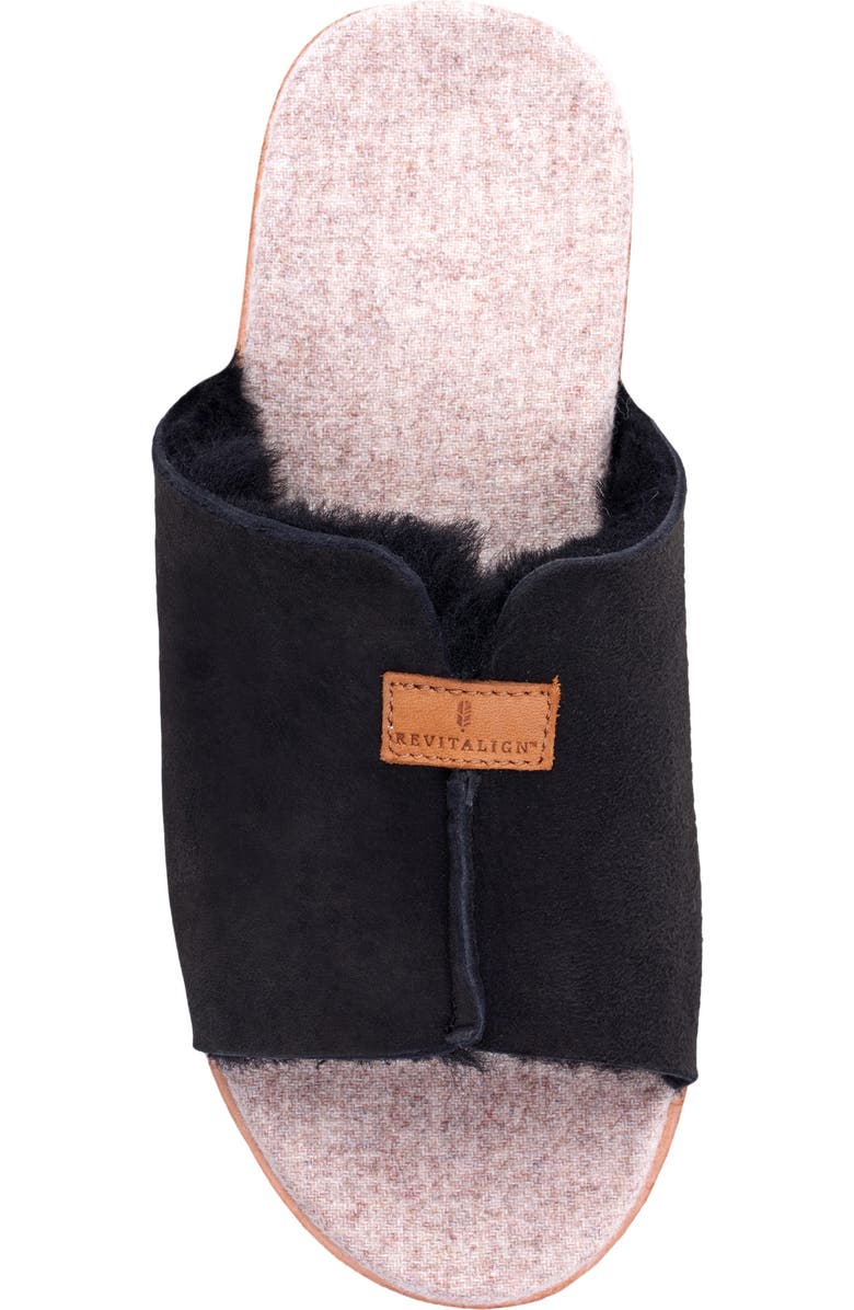 Revitalign Spruce Genuine Shearling Lined Orthotic Slide Slipper, Alternate, color,