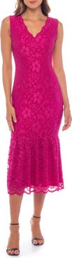 Marina Scallop Lace Sleeveless Midi Dress