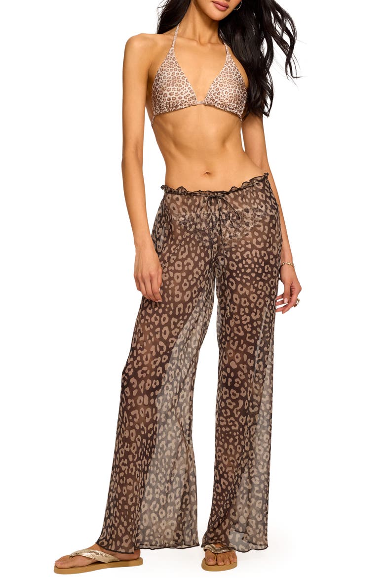 Alayna Leopard Print Cover-Up Pants, Main, color, DARK LEOPARD